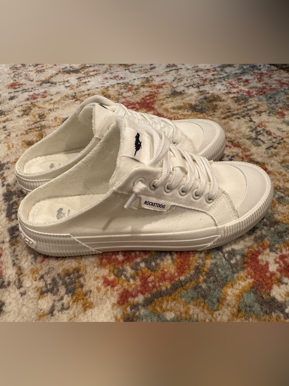 Rocket Dog White Canvas Slip-On Sneaker Mule